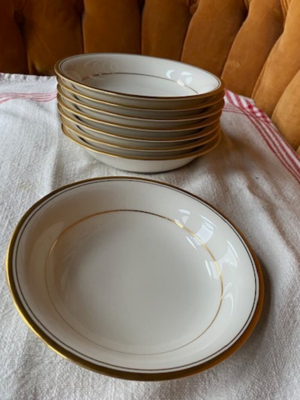 Noritake Linton 7552 set of 8 berry bowls 5 3/4" Excellent VTG Discontinued